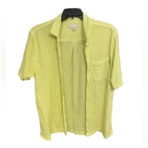 NWOT | Urban Outfitters | Liam Cotton Crinkle Shirt In Bright Yellow Size M